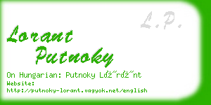 lorant putnoky business card